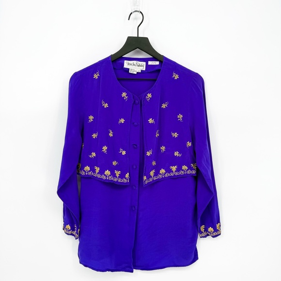 Diane Von Furstenberg Tops - Vintage Diane Von Furstenberg 100% Silk The Pines N. Collins Vintage Blouse XS